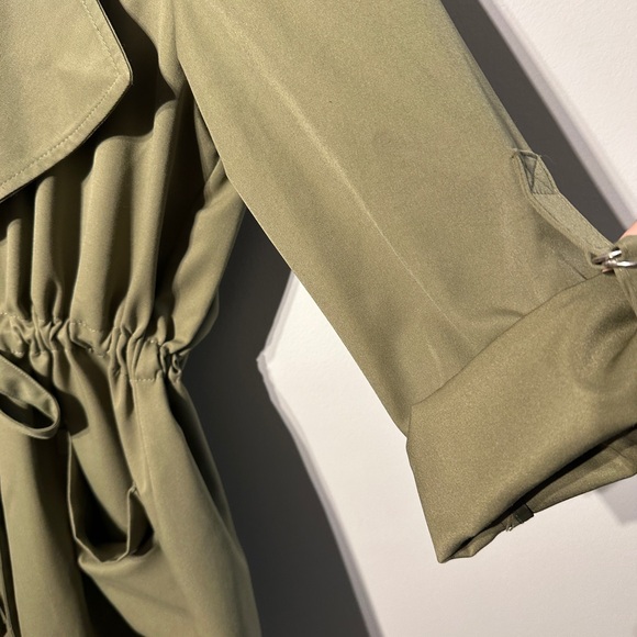 Stradivarius Green Waist Tie Jacket Small 🖤 - Picture 4 of 10